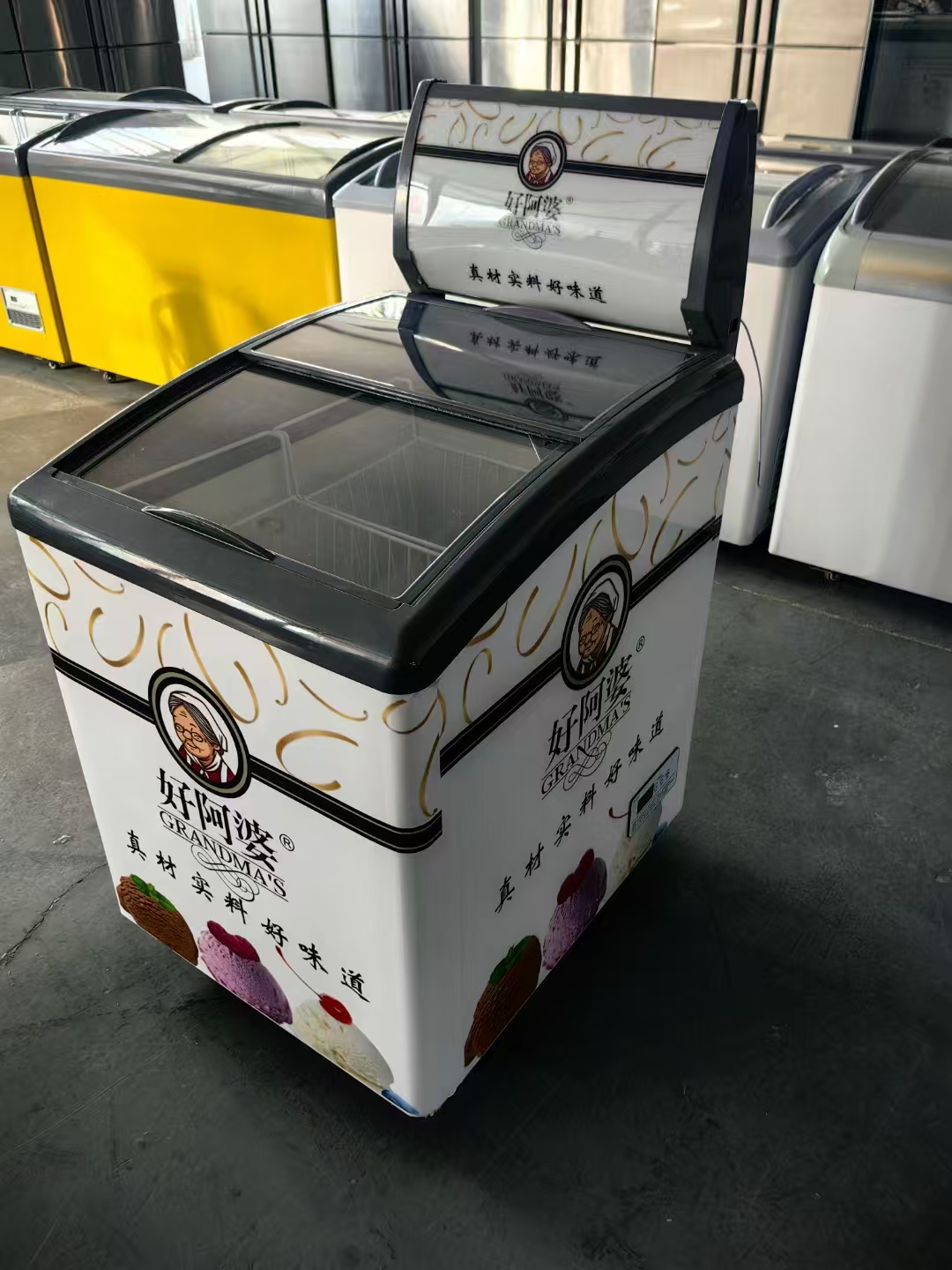 祥明雪糕柜冰淇凌柜超市专用单双门玻璃卧式冰柜