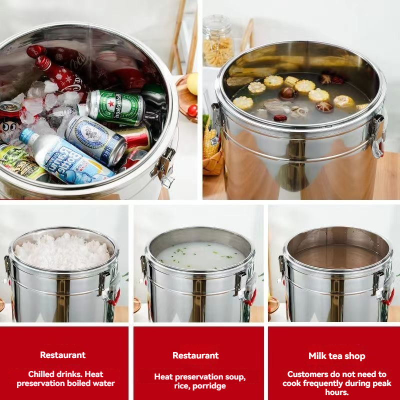 不锈钢双层保温桶  Stainless steel double-layer insulation barrel