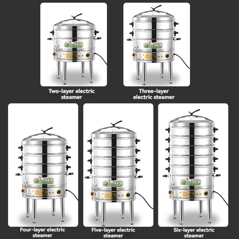 304 不锈钢大容量多层电蒸锅  Stainless steel multi-layer electric steamer