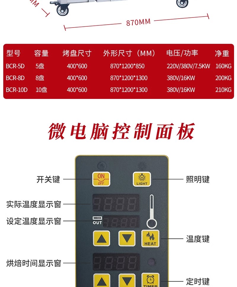 热风循环烤炉 5盘/8盘/10盘