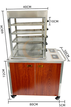 6000W/8000W全封双门木推车双控蒸汽炉+五层四面玻璃蒸柜