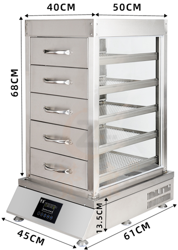 3000W/4000W单控蒸汽炉+五层不锈钢透明蒸柜