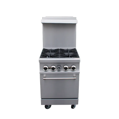 Core Pro CP-R 24 4 Burner Stainless Steel Commercial Gas Stove with Oven 5000 - 10000 W with Shut-off Protection
