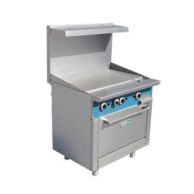 Core Pro stainless steel 36-inch gas range with griddle and electric cooktop, suitable for commercial kitchens