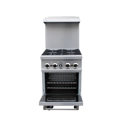 Core Pro CP-R 24 4 Burner Stainless Steel Commercial Gas Stove with Oven 5000 - 10000 W with Shut-off Protection