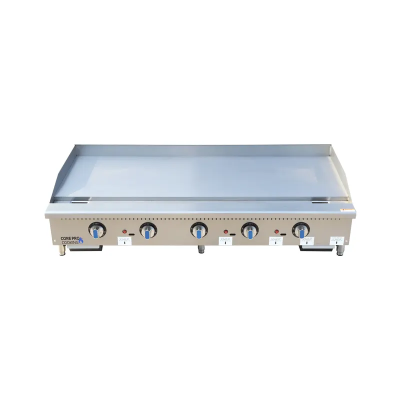 Stainless steel gas manual countertop grill 1500,000 BTU with 5 burners, suitable for restaurants, hotels and catering equipment