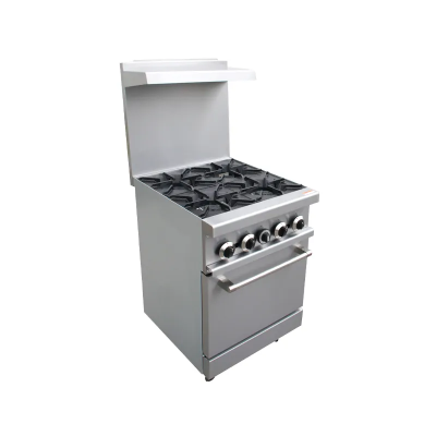 Core Pro CP-R 24 4 Burner Stainless Steel Commercial Gas Stove with Oven 5000 - 10000 W with Shut-off Protection