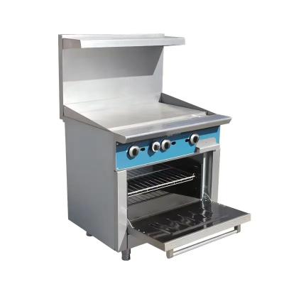 Core Pro stainless steel 36-inch gas range with griddle and electric cooktop, suitable for commercial kitchens