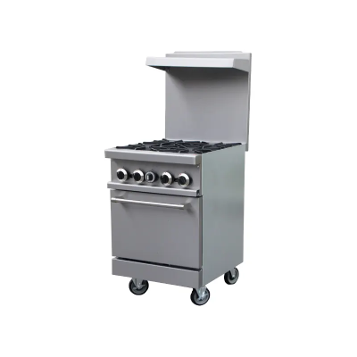 Core Pro CP-R 24 4 Burner Stainless Steel Commercial Gas Stove with Oven 5000 - 10000 W with Shut-off Protection