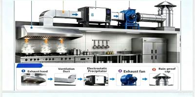 98% Purification Rate 304/201 Smoke Filter  Oil Fume Purification Machine